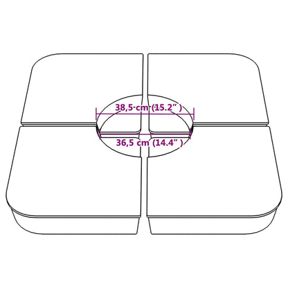 vidaXL 4-tlg. Kreuzfuß-Schirmständer-Set 100 kg PP