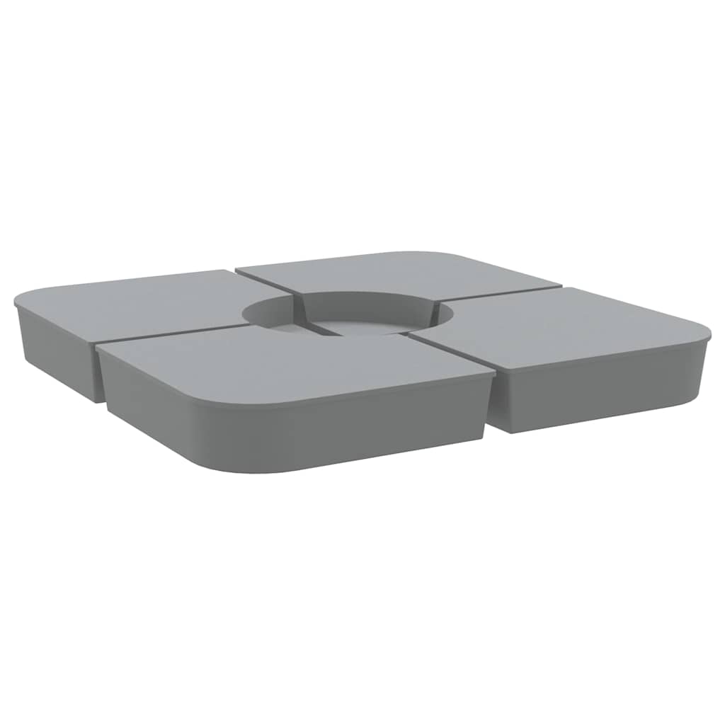 vidaXL 4-tlg. Kreuzfuß-Schirmständer-Set 100 kg PP