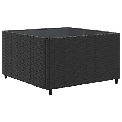 vidaXL Salon de jardin 7 pièces avec coussins Noir Résine tressée