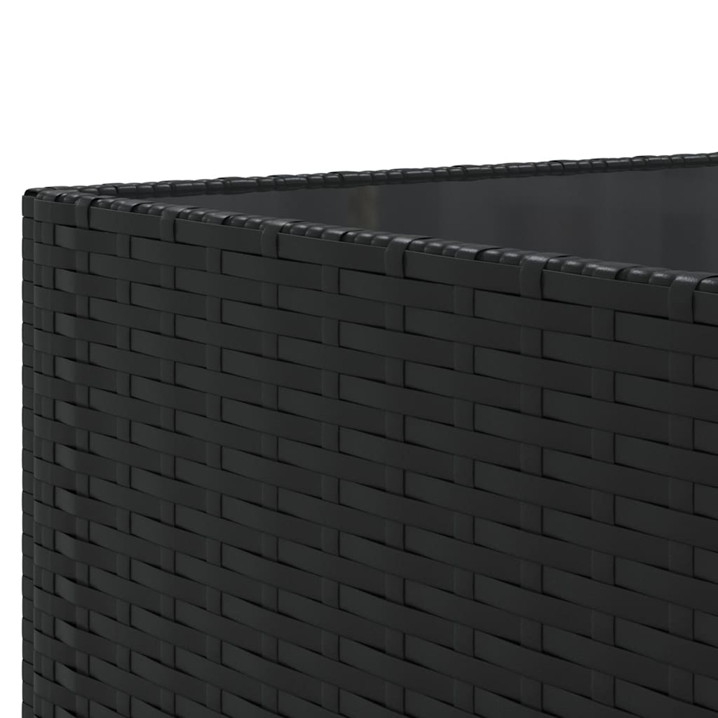 vidaXL Salon de jardin 7 pièces avec coussins Noir Résine tressée