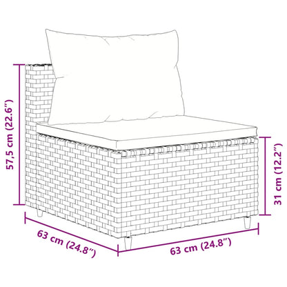 vidaXL Salon de jardin 4 pcs avec coussins Noir Résine tressée