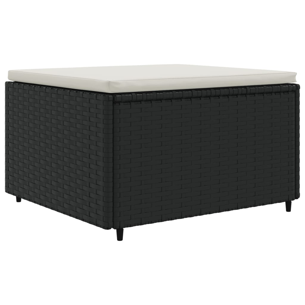 vidaXL Salon de jardin 4 pcs avec coussins Noir Résine tressée