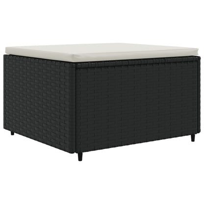 vidaXL Salon de jardin 4 pcs avec coussins Noir Résine tressée