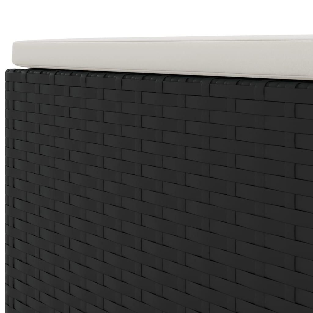vidaXL Salon de jardin 4 pcs avec coussins Noir Résine tressée