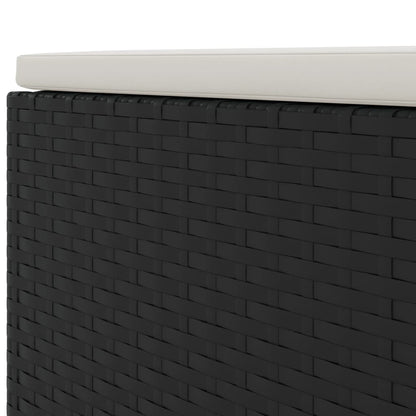 vidaXL Salon de jardin 4 pcs avec coussins Noir Résine tressée