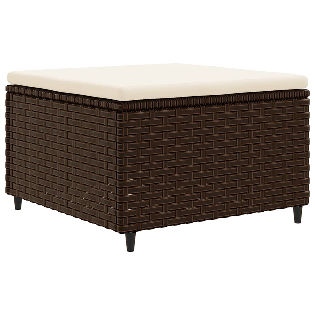 vidaXL 4-tlg. Garten-Lounge-Set mit Kissen Braun Poly Rattan