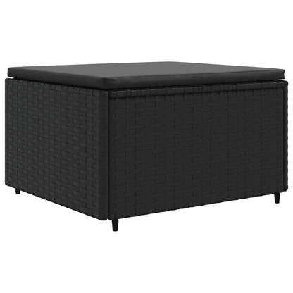 vidaXL Salon de jardin 4 pcs avec coussins Noir Résine tressée