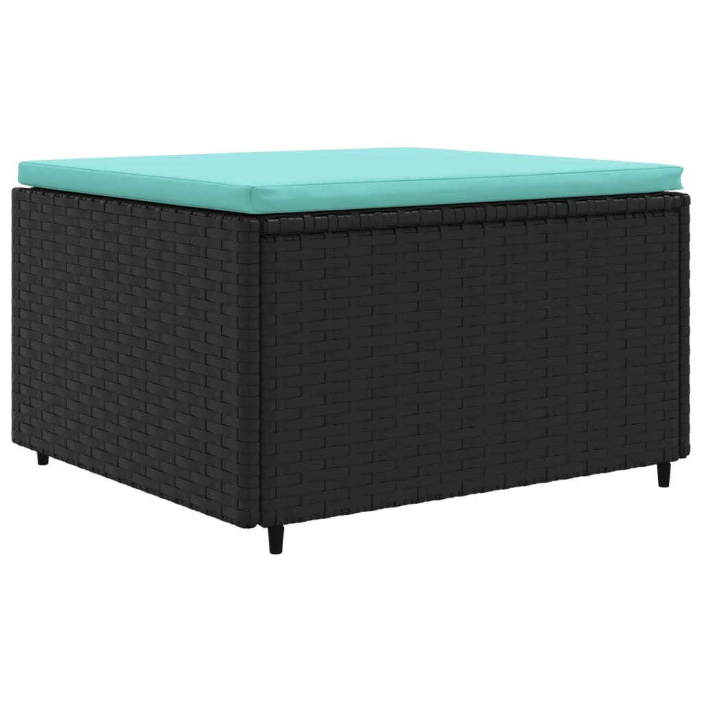 vidaXL Salon de jardin 4 pcs avec coussins Noir Résine tressée