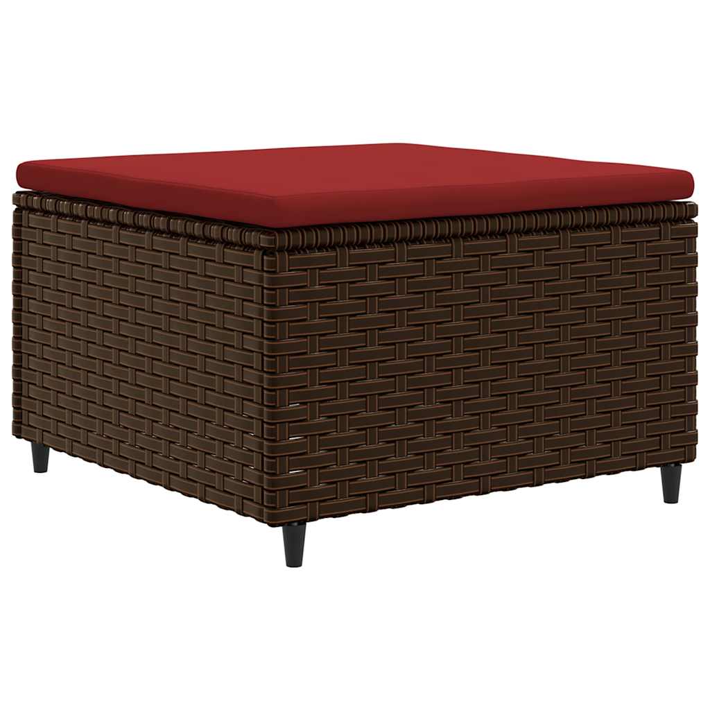 vidaXL 4-tlg. Garten-Lounge-Set mit Kissen Braun Poly Rattan