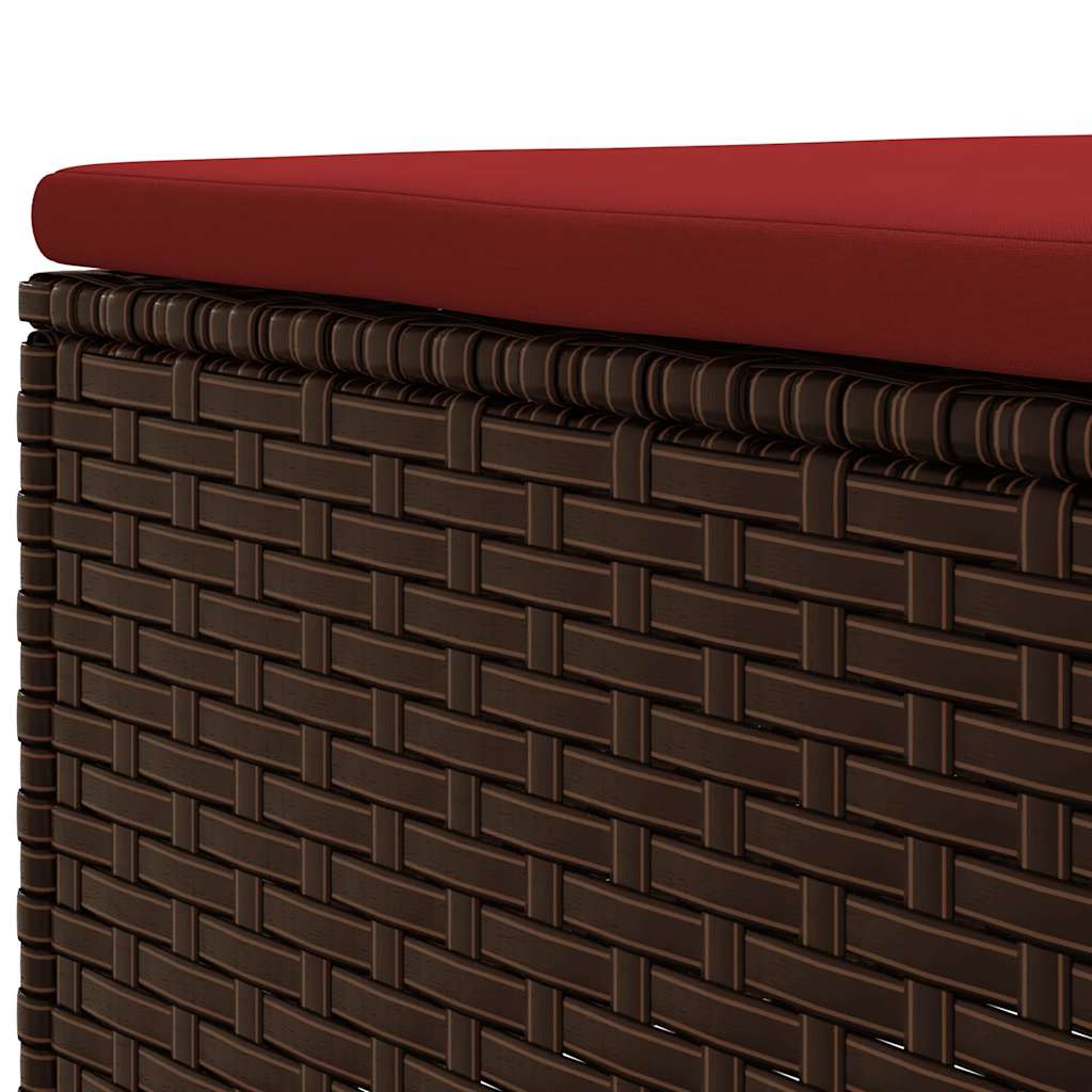 vidaXL 4-tlg. Garten-Lounge-Set mit Kissen Braun Poly Rattan