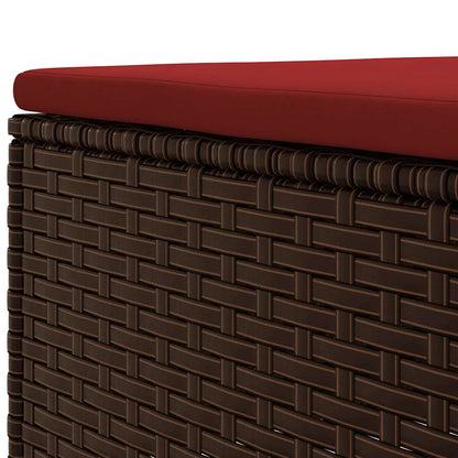 vidaXL 4-tlg. Garten-Lounge-Set mit Kissen Braun Poly Rattan