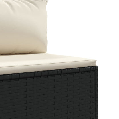 vidaXL Salon de jardin 4 pcs avec coussins Noir Résine tressée