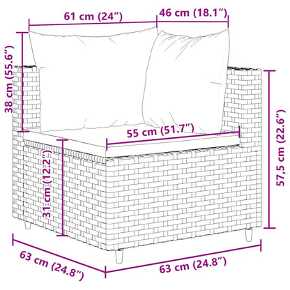 vidaXL Salon de jardin 4 pcs avec coussins Noir Résine tressée