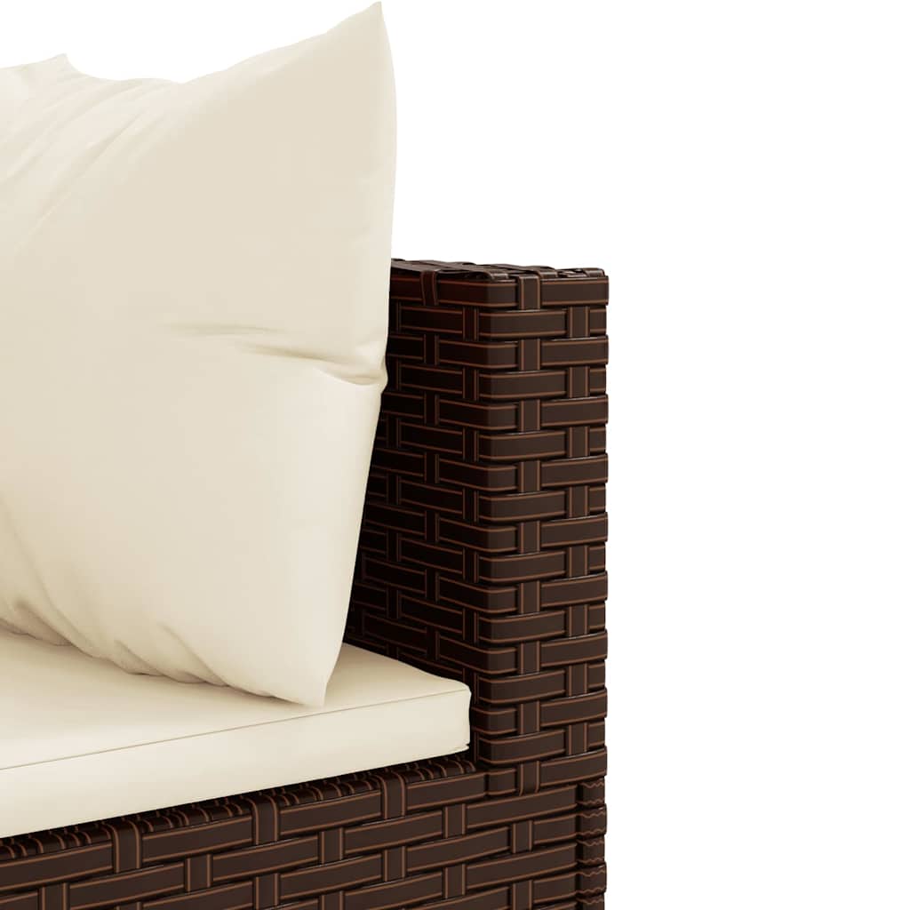 vidaXL 4-tlg. Garten-Lounge-Set mit Kissen Braun Poly Rattan