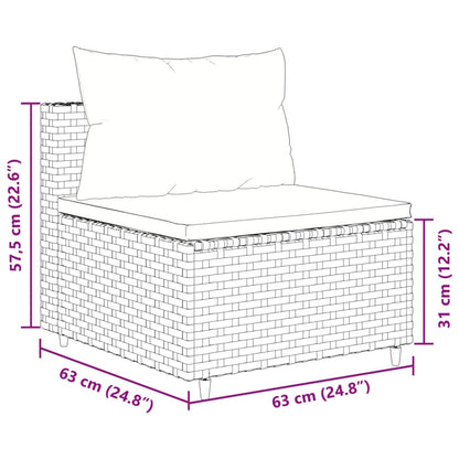 vidaXL Salon de jardin 4 pcs avec coussins Noir Résine tressée