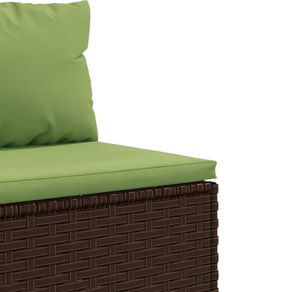 vidaXL 4-tlg. Garten-Lounge-Set mit Kissen Braun Poly Rattan