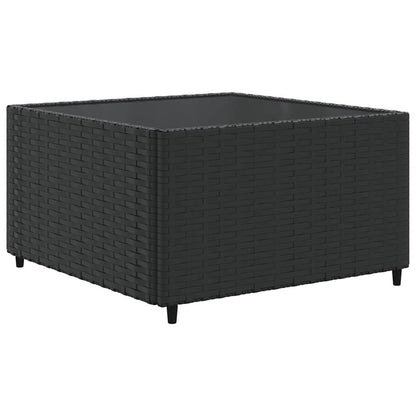 vidaXL Salon de jardin 9 pcs avec coussins Noir Résine tressée