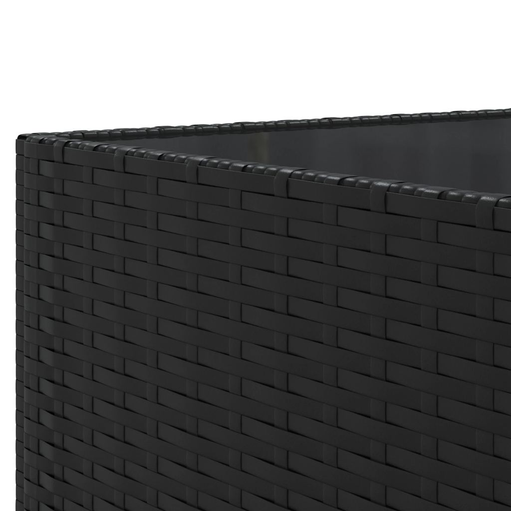 vidaXL Salon de jardin 9 pcs avec coussins Noir Résine tressée