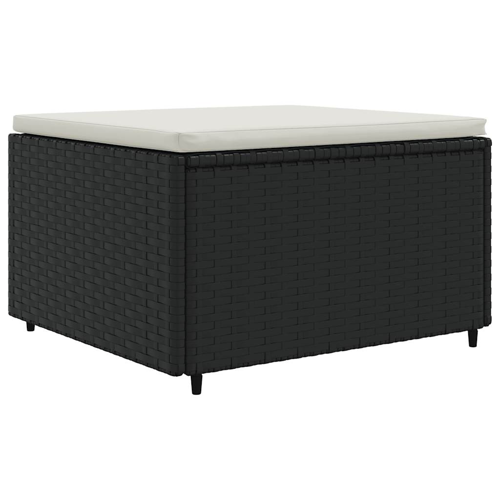 vidaXL 7-tlg. Garten-Lounge-Set mit Kissen Schwarz Poly Rattan