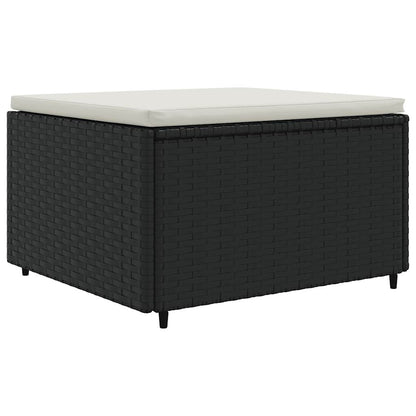 vidaXL 7-tlg. Garten-Lounge-Set mit Kissen Schwarz Poly Rattan