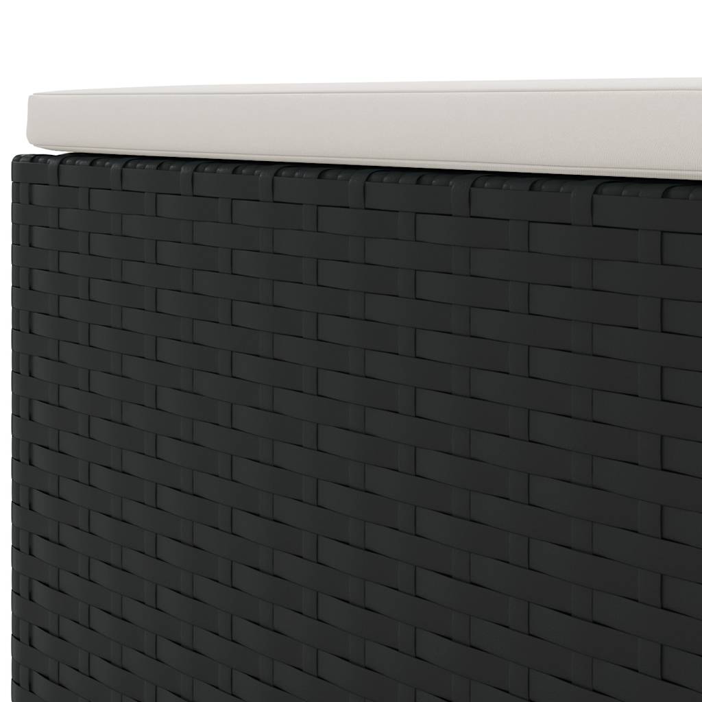 vidaXL 7-tlg. Garten-Lounge-Set mit Kissen Schwarz Poly Rattan