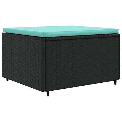 vidaXL 7-tlg. Garten-Lounge-Set mit Kissen Schwarz Poly Rattan