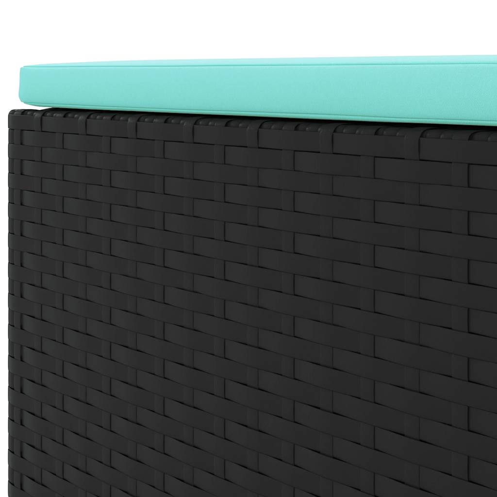 8-tlg. Garten-Lounge-Set mit Kissen Schwarz Poly Rattan