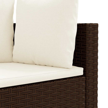vidaXL 4-tlg. Garten-Sofagarnitur mit Kissen Braun Poly Rattan