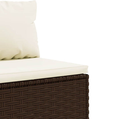 vidaXL 4-tlg. Garten-Sofagarnitur mit Kissen Braun Poly Rattan