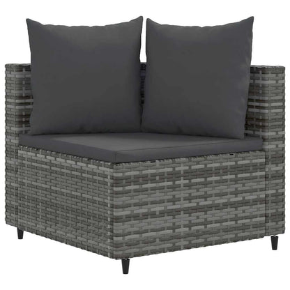 vidaXL Salon de jardin 4 pcs avec coussins Gris Résine tressée