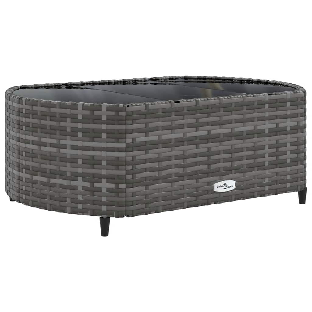 vidaXL Salon de jardin 4 pcs avec coussins Gris Résine tressée