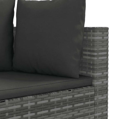 vidaXL Salon de jardin 4 pcs avec coussins Gris Résine tressée