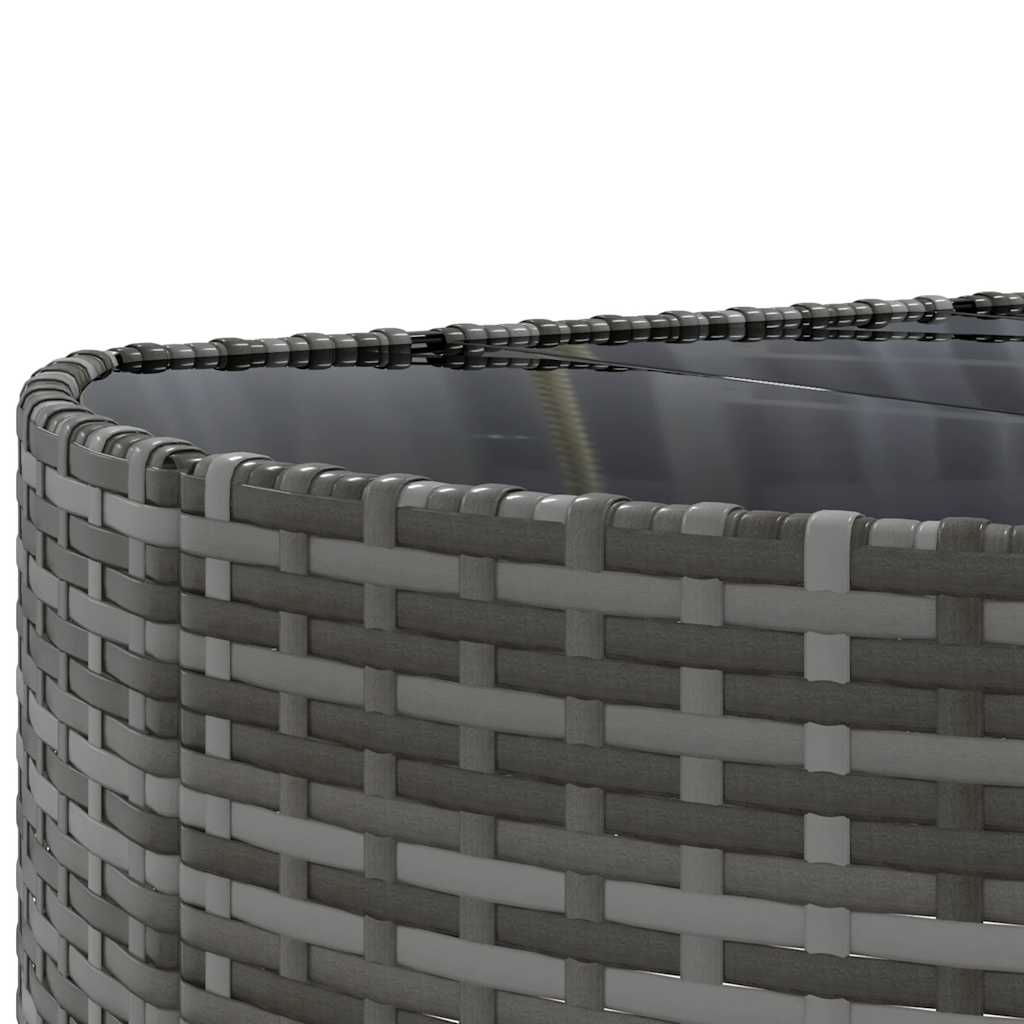 vidaXL Salon de jardin 4 pcs avec coussins Gris Résine tressée