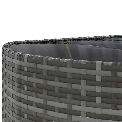 vidaXL Salon de jardin 4 pcs avec coussins Gris Résine tressée