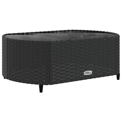 vidaXL 4-tlg. Garten-Sofagarnitur mit Kissen Schwarz Poly Rattan