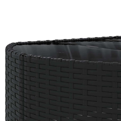 vidaXL 4-tlg. Garten-Sofagarnitur mit Kissen Schwarz Poly Rattan