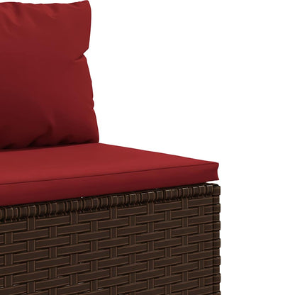 vidaXL 4-tlg. Garten-Sofagarnitur mit Kissen Braun Poly Rattan