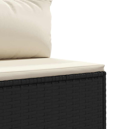 vidaXL 4-tlg. Garten-Sofagarnitur mit Kissen Schwarz Poly Rattan