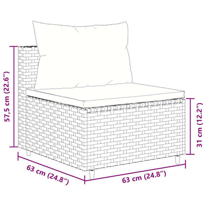 vidaXL 4-tlg. Garten-Sofagarnitur mit Kissen Schwarz Poly Rattan