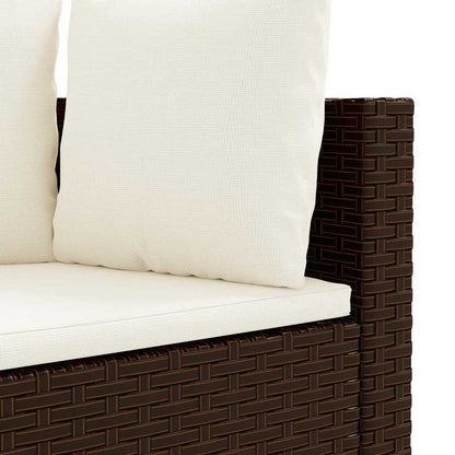 vidaXL 4-tlg. Garten-Sofagarnitur mit Kissen Braun Poly Rattan