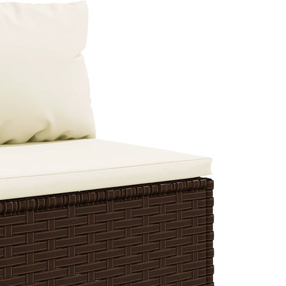 vidaXL 4-tlg. Garten-Sofagarnitur mit Kissen Braun Poly Rattan