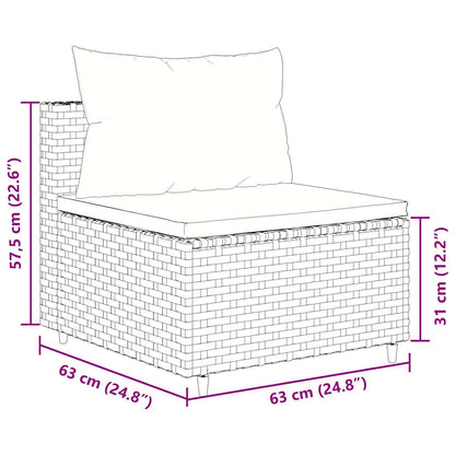 vidaXL 4-tlg. Garten-Sofagarnitur mit Kissen Braun Poly Rattan
