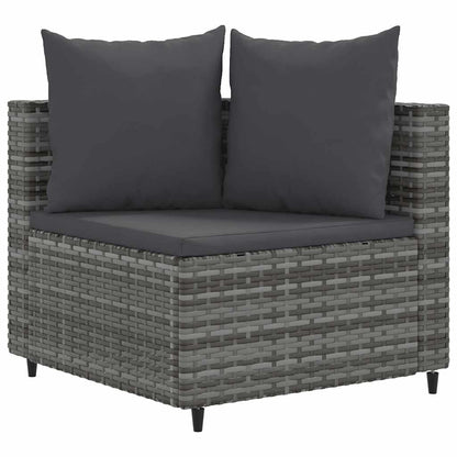vidaXL Salon de jardin 4 pcs avec coussins Gris Résine tressée