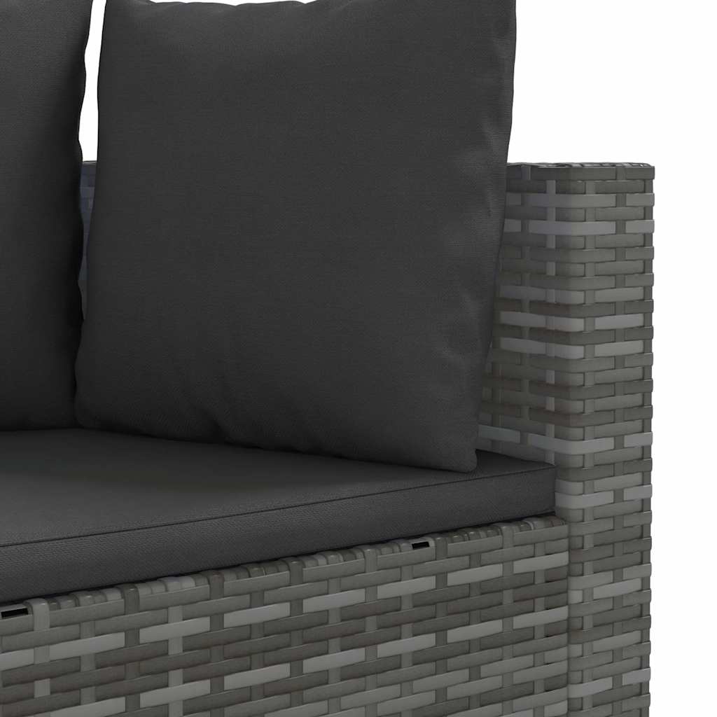 vidaXL Salon de jardin 4 pcs avec coussins Gris Résine tressée
