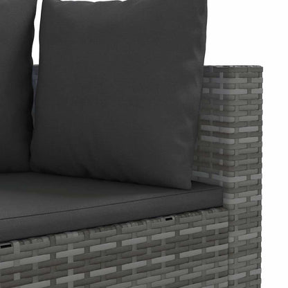 vidaXL Salon de jardin 4 pcs avec coussins Gris Résine tressée