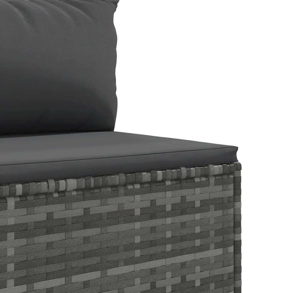vidaXL Salon de jardin 4 pcs avec coussins Gris Résine tressée