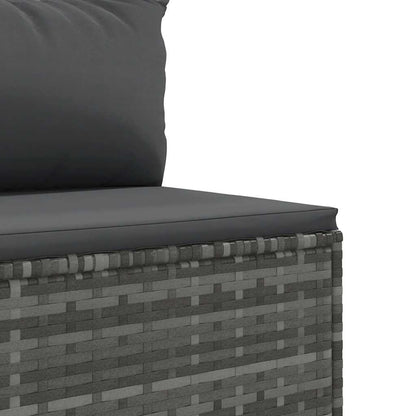vidaXL Salon de jardin 4 pcs avec coussins Gris Résine tressée