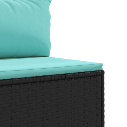 vidaXL 4-tlg. Garten-Sofagarnitur mit Kissen Schwarz Poly Rattan