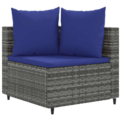 vidaXL Salon de jardin 4 pcs avec coussins Gris Résine tressée