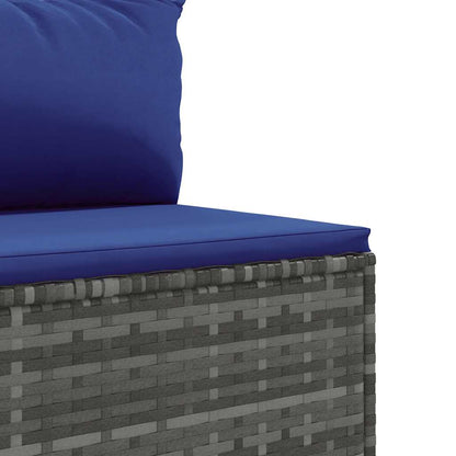 vidaXL Salon de jardin 4 pcs avec coussins Gris Résine tressée